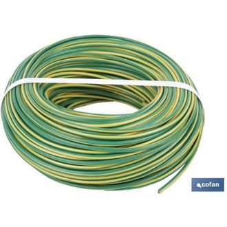 cofan Rollo De 100 Metros De Cable Flexible H07v-k 1x4mm&sup2; Recubierto En Pvc Color Amarillo Y Verde