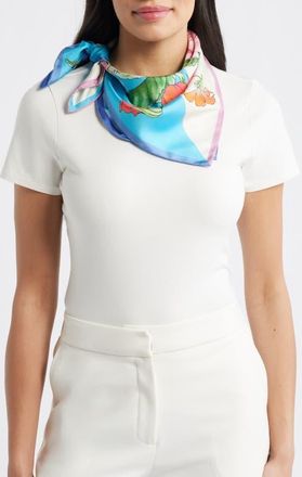 Echo Seasons Summer Series Silk Bandana Scarf in Blue Multi at Nordstrom