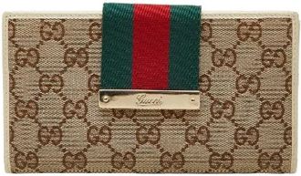 Gucci Pre-owned Wallets, female, Beige, Size: ONE SIZE Pre-owned Canvas Wallet