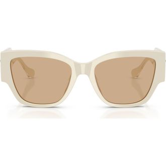 Versace 55mm Cat Eye Sunglasses in White Talc /Light Yellow at Nordstrom