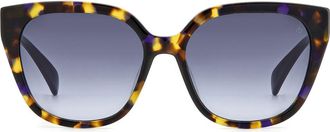 Rag & Bone 56mm Gradient Polarized Square Sunglasses in Yellow Havana/Grey Shaded at Nordstrom Rack