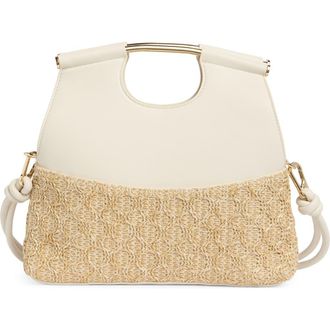 Dolce Vita Foldover Raffia Handbag in White at Nordstrom Rack