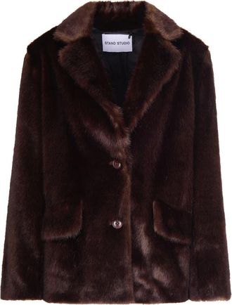 Stand Studio Evyn Eco Fur - Dames - Jassen - Bruin - XS - Jassen