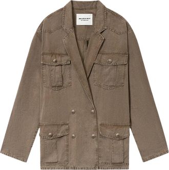 Isabel Marant Double-Breasted Boxy Jacket with Notched Lapels