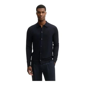 Strellson Nieuwe Wol Jas met Polokraag - Heren - Vesten - Blauw - XL - Wol - Truien & Vesten