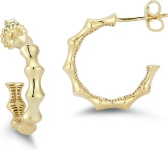Glaze Jewelry Sterling Silver Polished Bamboo Hoops