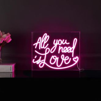 Jonathan Y Designs All Contemporary Glam Acrylic Box USB Operated LED Neon Light in Pink at Nordstrom
