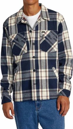 Rvca Mens Flight Risk Shirt Jacket In Moody Blue