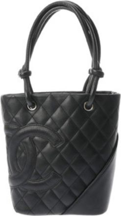 Chanel Black Leather Tote Bag (Pre-Owned)