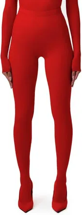 Naked Wardrobe Closed Toe Leggings in Red at Nordstrom, Size X-Large