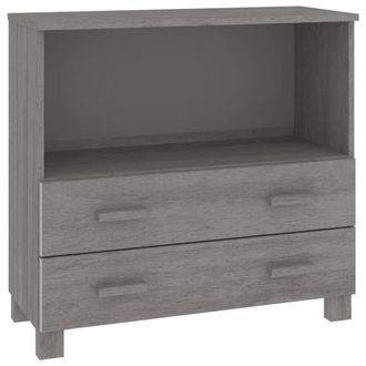 Berkfield Home Sideboard HAMAR Light Grey 85x35x80 cm Solid Wood Pine | Size: 85 x 35 x 80 cm