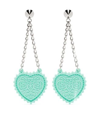 Dsquared2 heart-pendant earrings - women - Metal/Resin - OS - Silver
