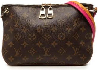 Louis Vuitton Tweedehands Canvas Louis Vuitton tassen - Dames - Vintage Schoudertas - Bruin - ONE Size - Vintage