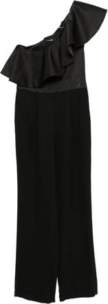 Karl Lagerfeld One-shoulder jumpsuit - Dames - Jumpsuits - Zwart - M - Leer - Jumpsuits & Playsuits