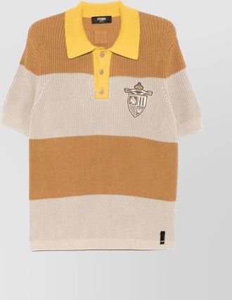 Fendi striped cotton short-sleeve polo shirt