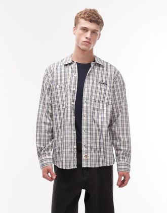 Dickies Wellsville - Camicia a maniche lunghe bianco sporco a righe