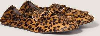 Miu Miu Ruches printed leather loafers