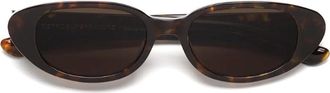 Retro Superfuture Havana Vega Acetate Oval Sunglasses