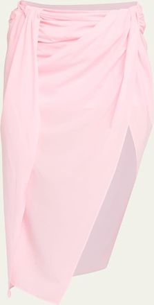 Jacquemus The Pareo Draped Sarong Midi Skirt