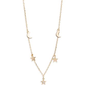 Argento Vivo Star & Moon Charm Necklace in Gold at Nordstrom Rack