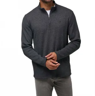 Travis Mathew Last Sunset Quarter Zip Sweater In Dark Grey