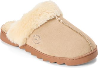 Dearfoams Womens Helena Genuine Suede Scuff House Shoe Slipper
