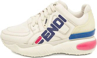 Fendi Sneakers in pelle con logo - Toni neutri