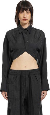 Andrea Ya'aqov Cropped Jacquard Shirt