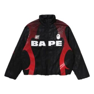 A Bathing Ape Aba Frame Monogram Jacquard Multi Logo Padded Jacket Black 1M30141303-BLACK