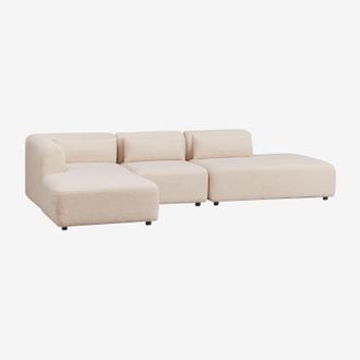 Sklum Sof&aacute; Modular Chaise Longue Izquierdo De 3 Piezas Con Div&aacute;n Fogler Sklum