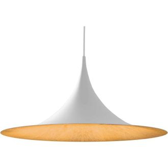Lumicom Louie binario Sospensione, 1X E27, max 42W, metallo, bianco opaco/foglia oro, D.57cm - Lumicom