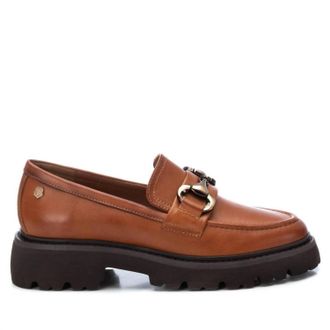 Xti Womens Leather Moccasins In Camel