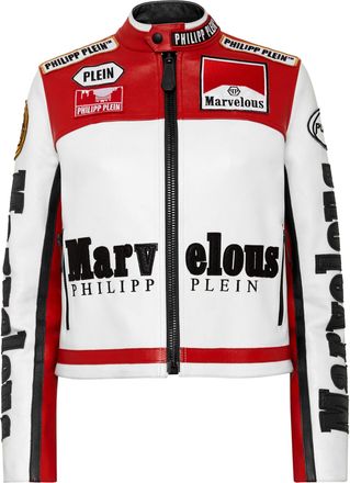Philipp Plein Leather Moto Jacket Marvelous