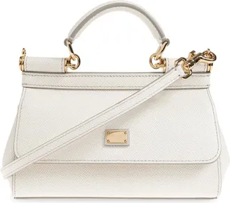 Dolce & Gabbana Tassen, Dames, Wit, ONE Size, Leer, Handtas Sicily Klein
