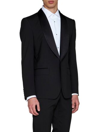 Dolce & Gabbana Mens Tuxedo Blazer Sicilia Black Stretch Wool Virgin Jacket