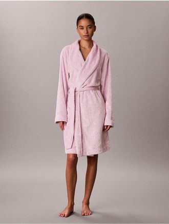 Calvin Klein Womens Allover Logo Robe - Purple - M-L