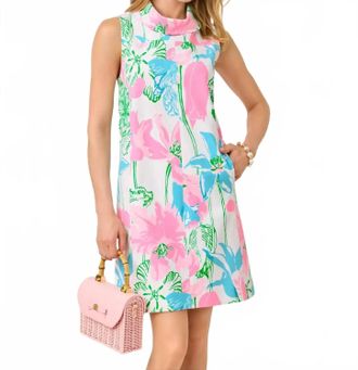 Lilly Pulitzer Payson Shift Dress In Resort White Oversized Viney Liney