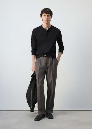 Mango T-shirt 100% cotone con collo a barca nero - Uomo - XXL - MANGO MAN