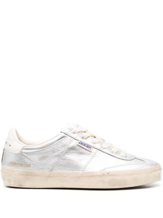 Golden Goose Soul-Star metallic leather sneakers - Silver