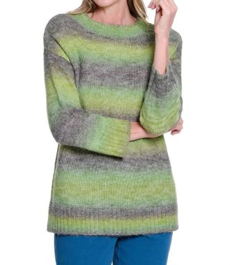 Multiples Ombre Striped Sweater In Olive
