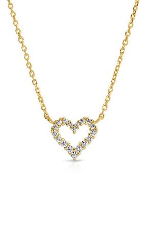 Joy Dravecky Jewelry Mini Pavé Heart Pendant Necklace in Gold at Nordstrom