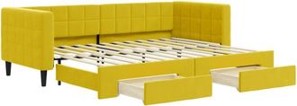 vidaXL Sof&aacute; Cama Nido Con Cajones Terciopelo Amarillo 80x200 Cm Vidaxl