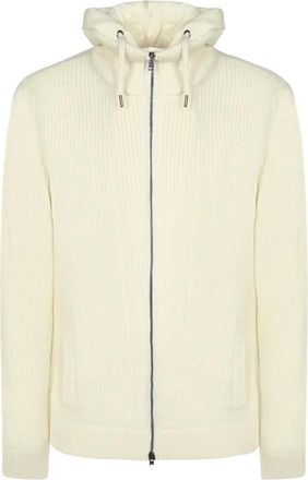 Herno Volledige Rits Gebreide Cardigan - Heren - Vesten - Wit - L - Wol - Truien & Vesten