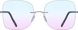 Silhouette The Dawn Demo Rimless 5573/OO 7105 Womens Sunglasses Silver Size 56