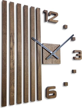 OEM Reloj De Pared De Madera, Roble Marr&oacute;n, Lamas, 60 Cm