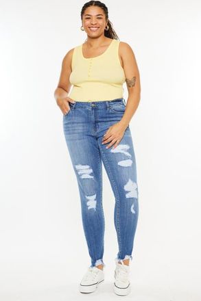 Kancan Summer Mid Rise Super Skinny Jeans in Medium Wash Blue at Nordstrom, Size X-Large