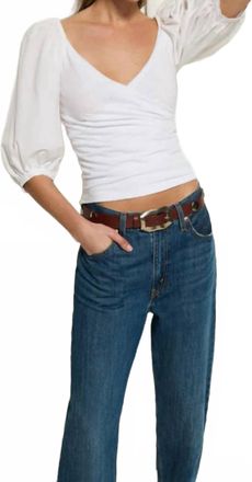 Nation Ltd Marie Lou Peasant Top In White