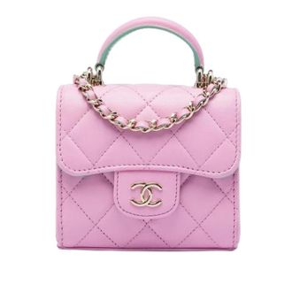 Chanel Pre-owned Mini Satchel - Dames - Pre-owned - Roze - Maat: ONE Size Leer