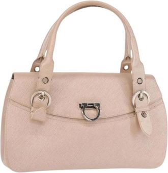 Ferragamo Pre-owned Leather Handbag - Dames - Vintage Handtas - Roze - ONE Size - Leer - Vintage