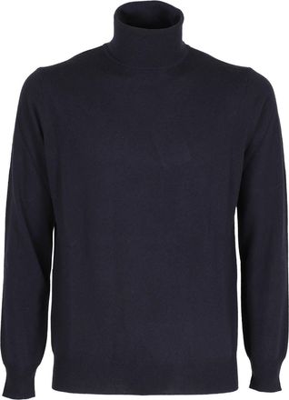 KANGRA Blue Single-Thread High-Neck Wool Sweater
